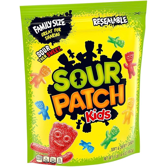 SOUR PATCH KIDS Soft & Chewy Candy, Family Size, 1 lb 14.4 oz