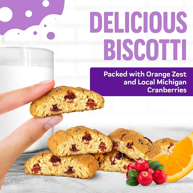 Cooper Street Cookies Twice Baked Italian Biscotti Cookies - Lemon Blueberry, Orange Cranberry, Cherry, Cinnamon Chocolate Chip Crispy Italian Biscotti Cookies - Variety Pack - 18Oz - Pack of 4