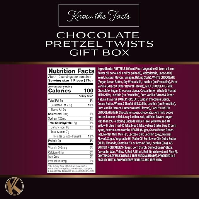 KREMERY Creamy Chocolate Cravings - Valentines Day Chocolate Covered Pretzel Twists Gift Basket, in Sectional Gift Box (12 Pretzels, Assorted Sweet Toppings) Sweet Treats Food Arrangement, Kosher
