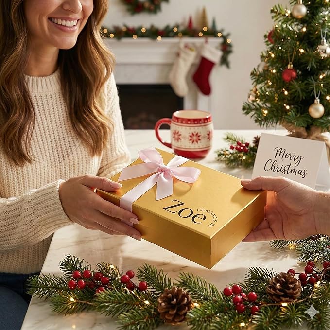 CRAVINGS BY ZOE Valentines Day and Birthday Chocolate Covered Cookies Gift Basket | 6 Count | Kosher Milk & Dark Belgian Chocolate Gourmet Food Gift Box | Birthday, Thank You, Candy Gifting Men Women Him Her Mom