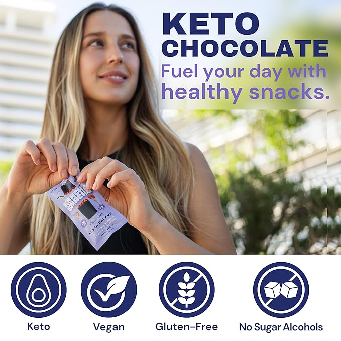 Krack’d Snacks Chocolate Snack Bars 10 Pk | Plant-Based Dark Chocolate Aloha Caramel with Almonds & Coconut | Gluten Free Candy Bars | Keto Chocolate Treats