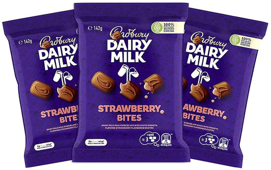 Cadbary Chocolate Bites Bulky Pack Candy for Parties & Gifts (Srawberry - 3 Pack)