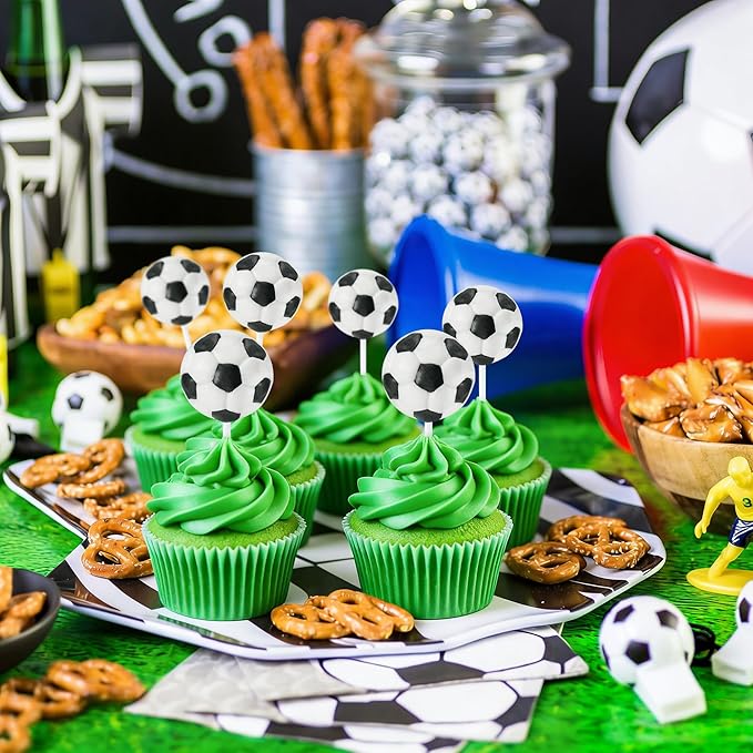 24 Soccer Candy Lollipops, Perfect for Soccer Party Favors, Birthday Goodie Bags, Team Gifts and Sports Themed Party Supplies, Fun Soccer Treats for Fans, Birthday Decor and Team Celebration Supplies