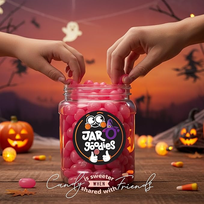 Jar O' Goodies - Valentines Day Sweet Treats, Cotton Candy Jelly Beans Gift Set, Original Chewy Candies (6 Ounce, 1 Pack) Party Favor - Gluten & Nut Free, Kosher Parve