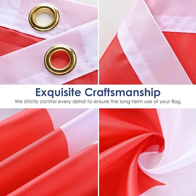 AhfuLife 2 Pcs Canada Flag 3 x 5 Ft, Large Canadian Flags for Outside - Double Side with Brass Eyelets for Olympic Party Decorations, Bar Garden Street Decoration Indoor Outdoor