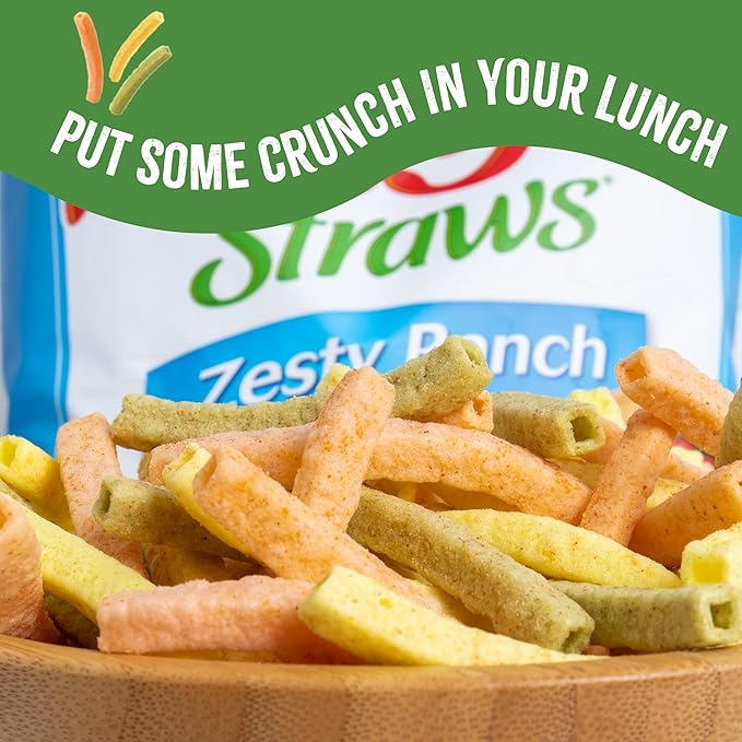 Sensible Portions Garden Veggie Snacks - Ranch Veggie Straws, Snack Size, 1 Oz (Pack of 24)
