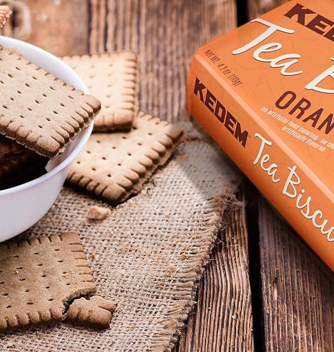 Kedem, Orange Tea Biscuits, 4.2oz Bag (3 Pack) | Thin & Crisp Tea Biscuits, Great Dunking Cookie
