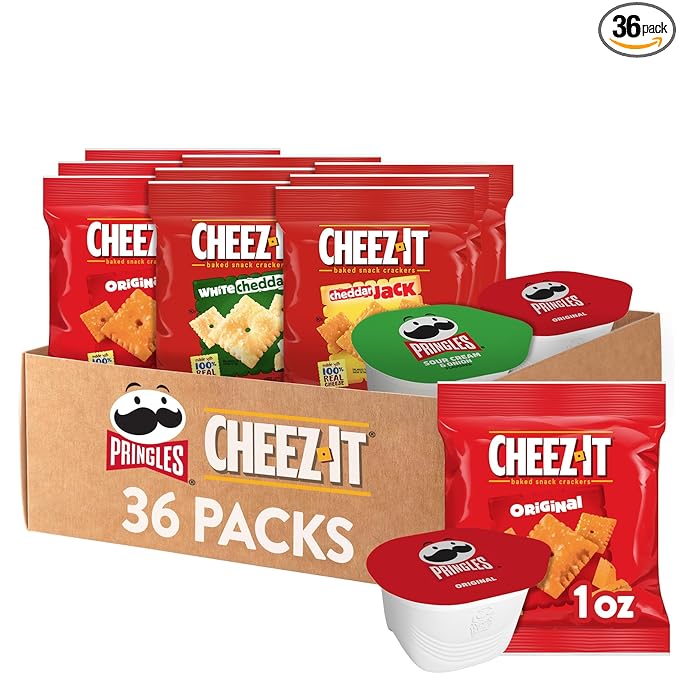 Cheez-It and Pringles Variety Pack, Lunch Snacks, Kids Snacks, Variety Pack (36 Count)