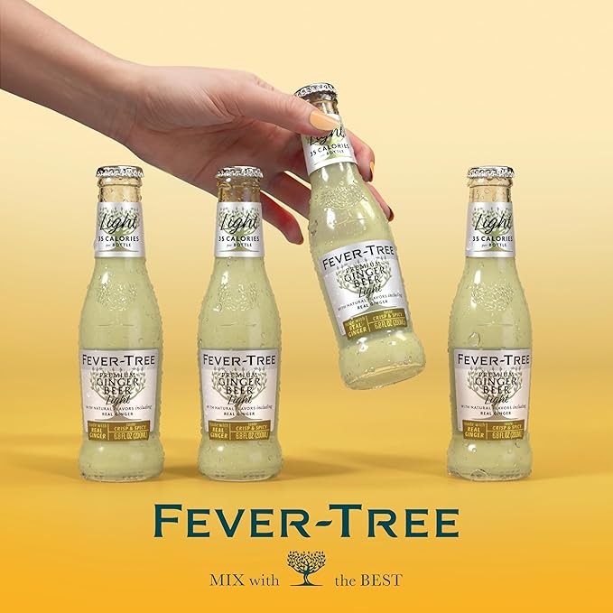 Fever-Tree Light Ginger Beer, 6.8 fl oz (24 Bottles) Lower in Calories, No Artificial Sweeteners, Flavorings or Preservatives
