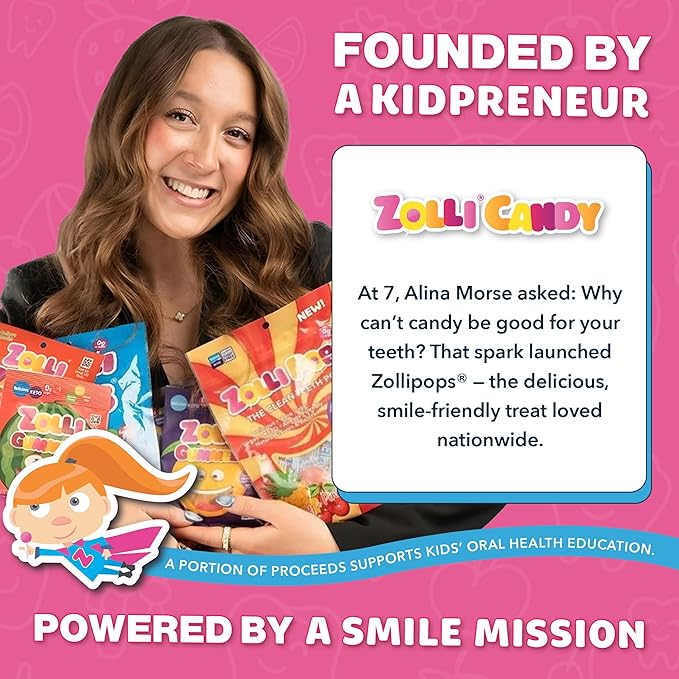 Zolli Ball Popz Clean Teeth Sugar Free Candy - Dye-Free, Keto & Diabetic-Friendly, Dentist-Approved Treats for Kids (Natural Fruit Flavors, 5.2 oz, Pack of 2)