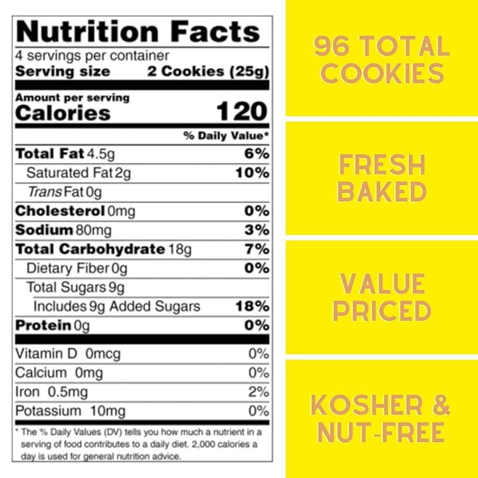 Carley's Sandwich Cookies, Lemon Creme, Perfect Lunch Box or On-the-Go Snacks, Dessert Sweets, Snack Food Gifts, Kosher Certified, Sweet Treats, Nut-Free, 3.5 Oz Snack Packs, Pack of 12