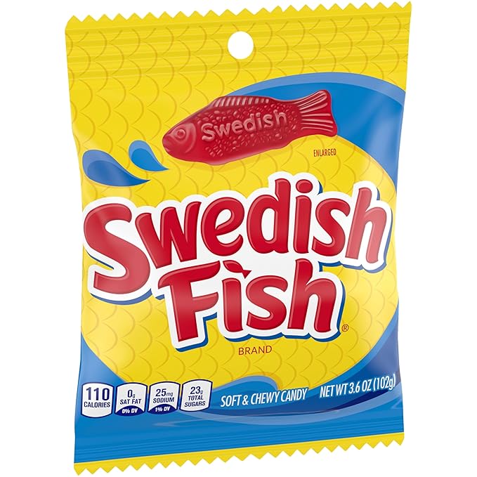 Swedish Fish Flavor Candy, Pack of 12