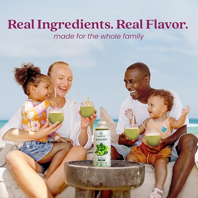 Smartfruit Harvest Greens + Detox – 100% Real Fruit Purée with Kiwi, Cucumber, Kale, Spinach, Lemongrass, Apple & Banana – Great for Smoothies, Juice, Yogurt, Cocktails, Teas & More – 2-Pk, 48oz Each