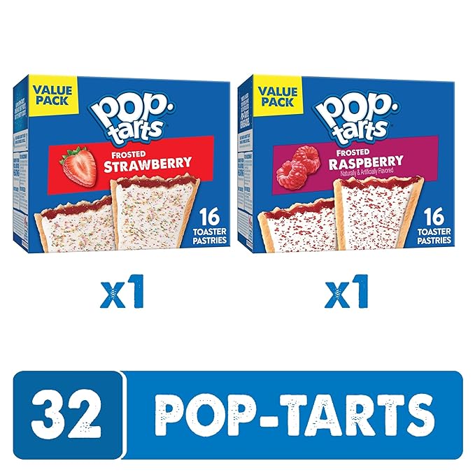 Pop-Tarts Toaster Pastries, Breakfast Foods, Kids Snacks, Value Pack, Variety Pack (32 Pop-Tarts)