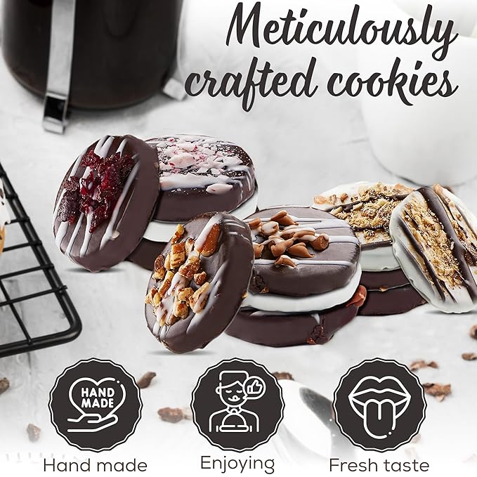 Pastry Perks 12 Gourmet Chocolate-Covered Cookies, Valentine’s Day Gift Basket – Delicious Treats for Him, Her, and Grandma – Holiday Food Delivery Gift Ideas