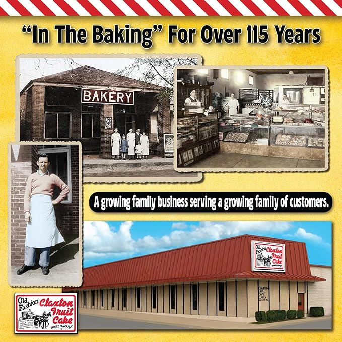 Claxton Fruit Cake - 2-1 Lb. DARK Recipe - Each Cake Individually Wrapped For Freshness