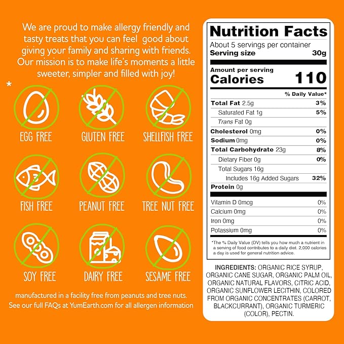 YumEarth Organic Fruit Chews - Fruit Flavored Candy Chews, No Dye, Allergy Friendly, Gluten Free, Non-GMO, Vegan Candy with No Artificial Dyes, 5 ounce (Pack of 6)