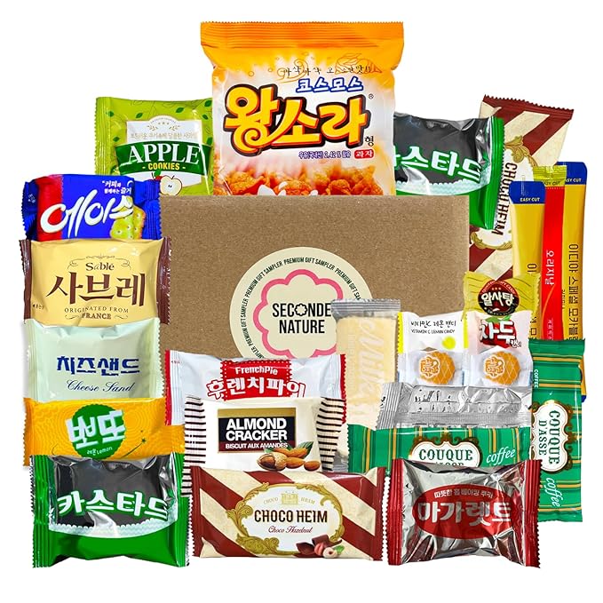 Journey of Asia Korean Snack Box 25 Count - Individually Wrapped Packs of Candy, Snacks, Chips, Cookies. Care Package Gift Box for Kids, Teens, Senior, Friends and Family