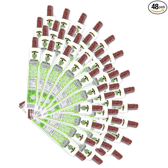 Original, Sogo Snacks, No Sugar, 100% Grass-fed & Grass-finished, Non-GMO Beef Sticks. No Added Nitrates, Gluten, Soy, MSG, Dairy, Nuts. Keto, Whole, Paleo Friendly (Original, 1-oz, 48 Count)