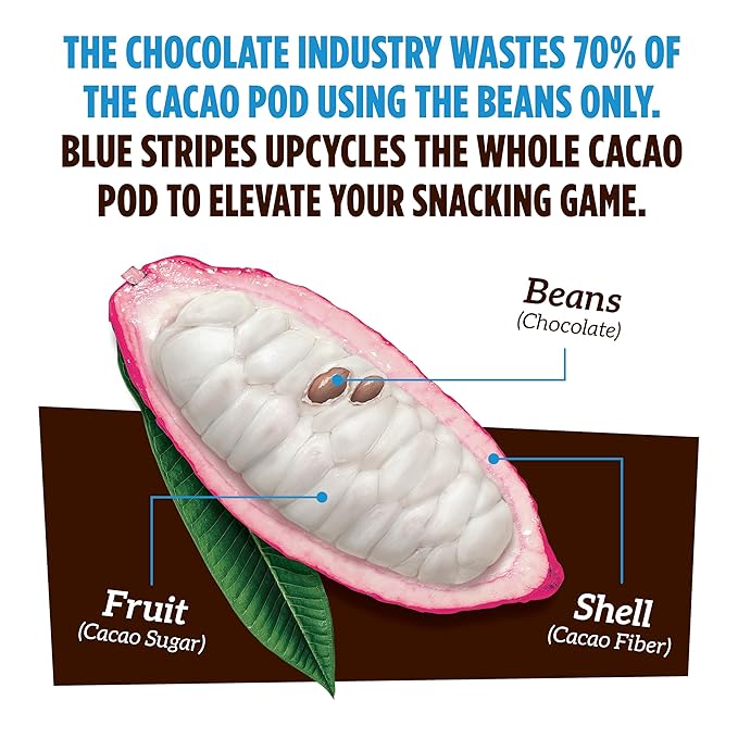 Blue Stripes - Trail Mix, Dark Chocolate Coconut, Mixed Nuts, Healthy Snacks for Adults, Cashews, Whole 70% Cacao, With Unrefined Sugar, Non GMO, Gluten Free, Vegan - 4 Pack, 8 oz