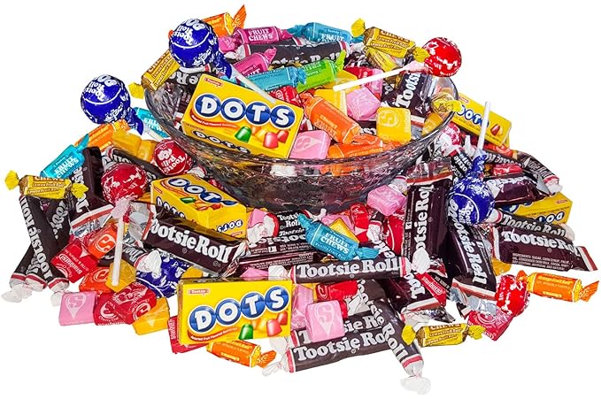 Assortit Fruit & Chocolate Candy Mix – Tootsie Roll Fruit Chews, Chocolate Midgees, Starburst, Dots & Pops Variety, 9.5 Lb Bulk Pack, Individually Wrapped (152 Oz)