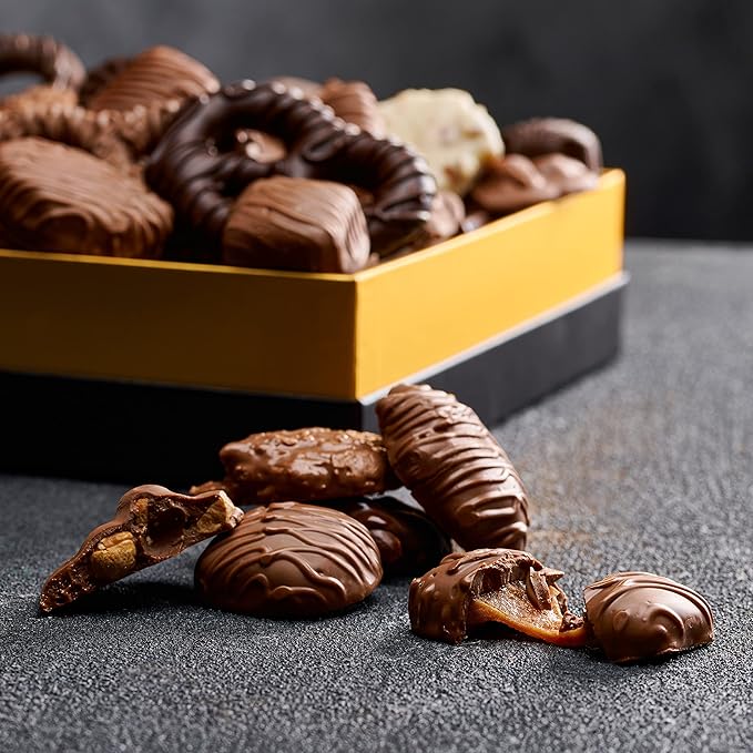 Chocolate Gift Box with Assorted Gourmet Chocolates - Food Gift Basket for Women and Men - Birthday, Thank You, Present idea for Him and Her