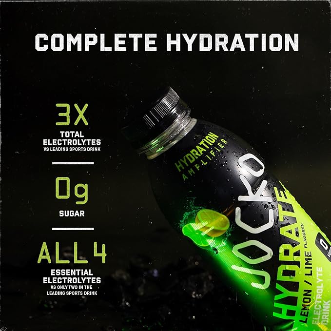 Jocko Fuel Hydrate Electrolyte Drinks - Sports Drink Hydration Amplifier, Thirst Quencher - Scientifically Formulated Electrolyte Blend Fruit Punch Flavor 16 Oz (12 Pack)