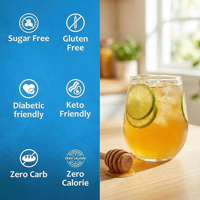 Syruvia Sugar Free Honey Lime Flavored Syrup for Drinks, Cocktails, Mocktails, Iced Teas and Desserts – 25.4 fl oz