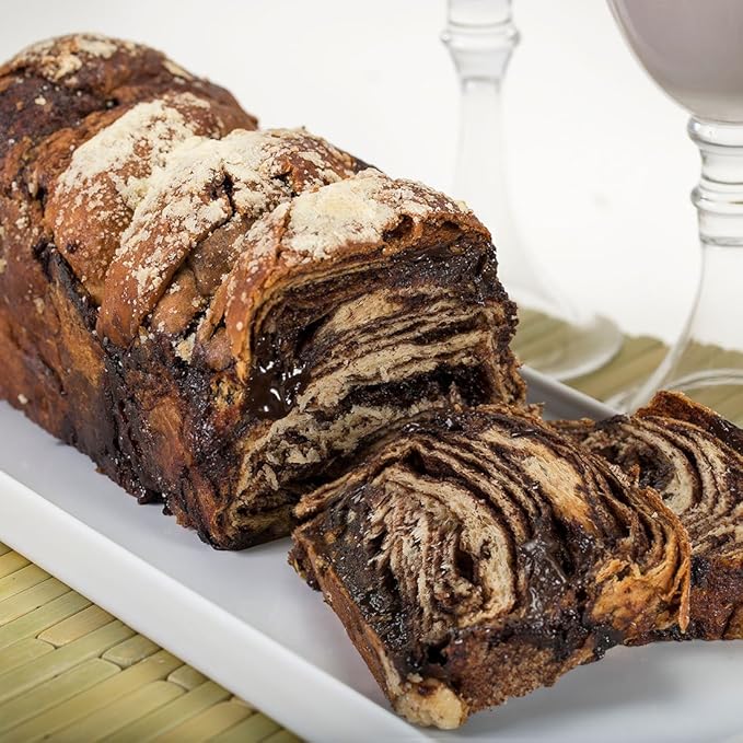 Green's Bakery Chocolate Loaf Babka, 4 Pack 24-oz. Fresh and Delicious, OK Certified Kosher and Pareve Babka Bread, Dairy Free and Nut Free