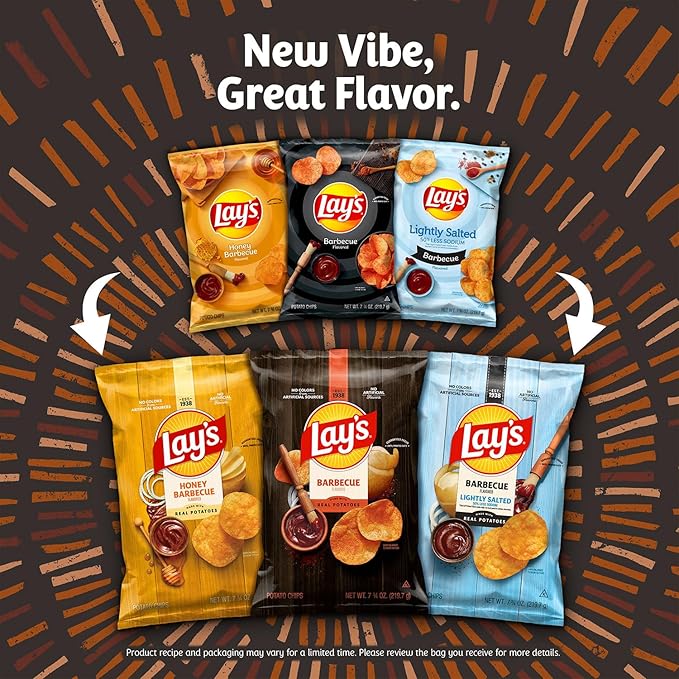 Lay's Potato Chips, 4 Flavor Variety Pack, 1 oz Single Serve Bags, (40 Pack)
