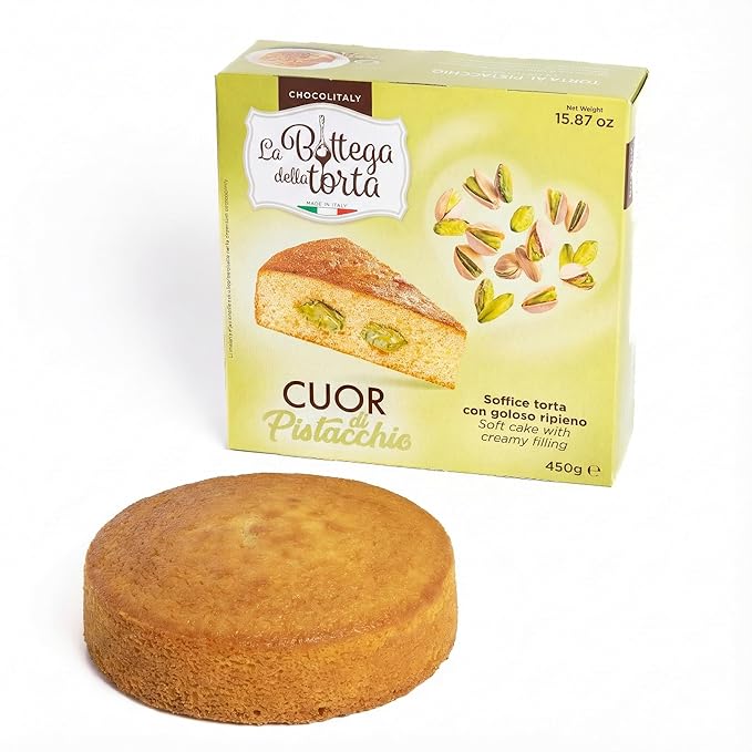 Chocolitaly Italian Cake – Pistachio Filling | 1 lb Each | Pack of 3 | Soft & Moist Traditional Italian Sponge Dessert | Made in Italy | Shelf-Stable & Ready to Serve