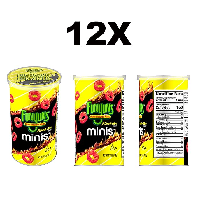 Minis Canisters, Funyuns Flamin' Hot, 1.125 Ounce (Pack of 12)