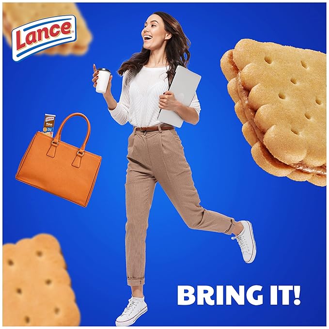 Lance Sandwich Cookies, Nekot Peanut Butter, 20 Individually Wrapped Packs, 6 Sandwiches Each (Pack of 6)