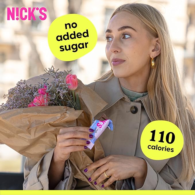 NICKS Soft Toffee Chocolate Candy Bar with Caramel Sauce Without Added Sugar,110 Calories, 3.5 Net Carbs, Gluten Free, Low Carb Candy – 15-Pack (28g Each)