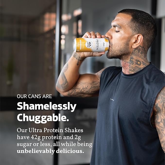 Slate Milk - Ultra Protein Shake - Sweet & Salty Pack - Chocolate, Vanilla, Salted Caramel - 42g Protein, 2g Sugar, 200 Calories, 4g Net Carbs - Lactose Free, No Added Sugar - 15 fl oz, 12 Cans