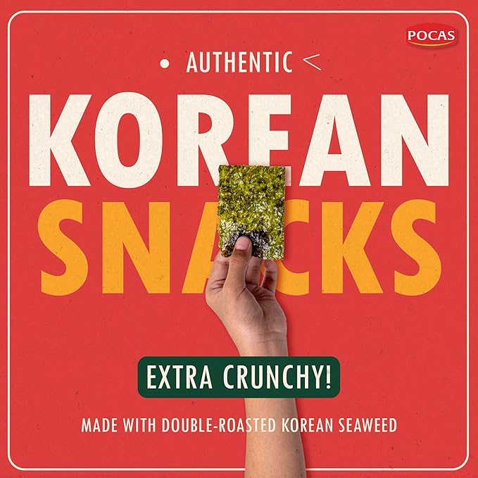 Laverland Crunch Seaweed Snacks, Sea Salt, Minions, 18 Individual Snack Packs – Double Roasted Korean Seaweed, Healthy Snacks for Adults & Kids, 0.16 Oz Ea