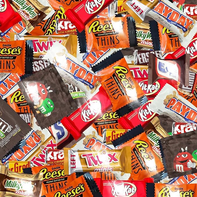 Chocolate Assorted Bulk Candy Variety Pack 5lb - Mini Chocolate Bars, Milk & Dark Chocolate Mix - Individually Wrapped Bulk Candy for Office Snacks, Party Favors and Bags