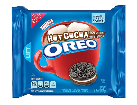 Oreo Hot Cocoa Chocolate Sandwich Cookies, Limited Edition, 10.7 Ounce