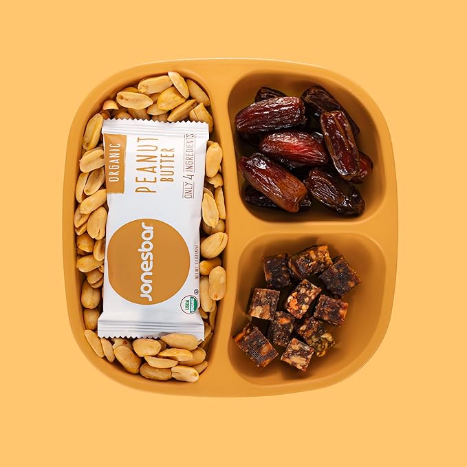 JONESBAR Organic Plant Based Protein Bars | Peanut Lovers Pack | Fruit & Nut Bar, Kosher, Gluten Free, Breakfast Bars, School Snacks, Vegan Snack & Healthy Snacks for Adults and Kids (Pack of 12)