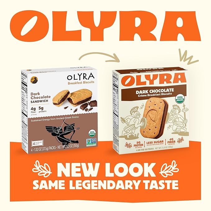 Olyra Variety Pack Sandwich Breakfast Biscuits, Organic Snacks, Healthy Snacks for Adults and Kids, Office Snack Low Sugar, High Fiber, Vegan Organic Cookies, USDA Certified Organic, Non GMO (Pack of 24)