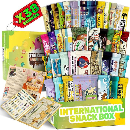 International Snack Box, Unique Experience with Universal Exotic Candies and Treats from around the World, Gift-Ready Foreign Foods in Packages Inspired by European, Japanese and Korean Cultures