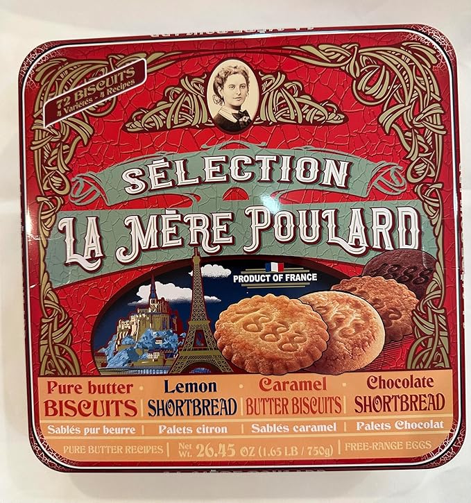 La Mère Poulard French Butter Cookies, 4 Flavors 26.45oz