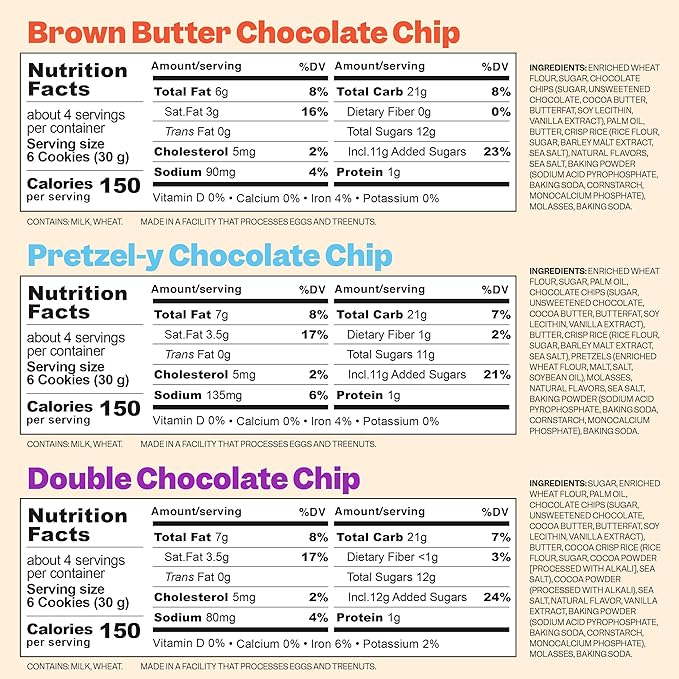 Milk Bar Super Crunchy Cookies – Double Chocolate, Pretzel-y & Brown Butter Chocolate Chip | Mini Snack Cookies for Party & On-the-Go | No Artificial Flavors | 3-Pack (4.5oz Each)