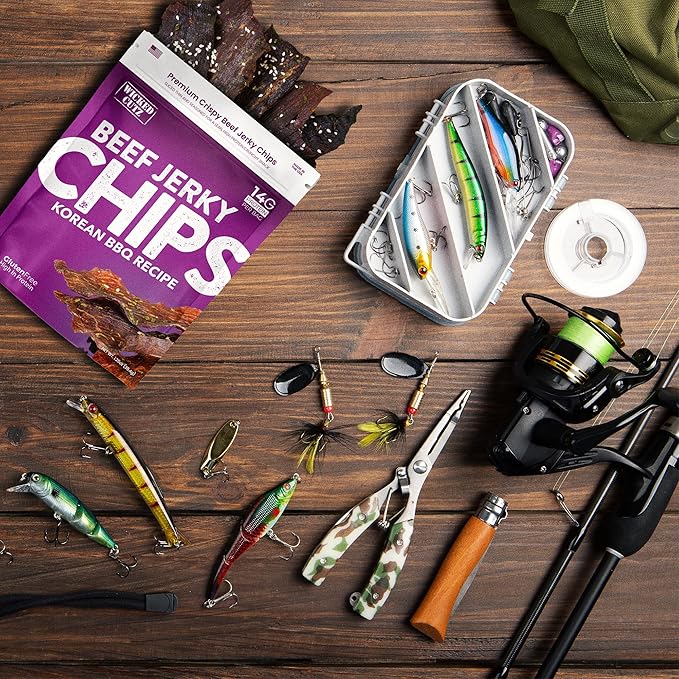 Wicked Cutz Korean BBQ Beef Jerky Chips, 14g Protein per Bag, Crispy & Crunchy Beef Jerky Crisps, USA Made Barbeque Flavored Chips, High Protein Carnivore Snacks (4 Bags)