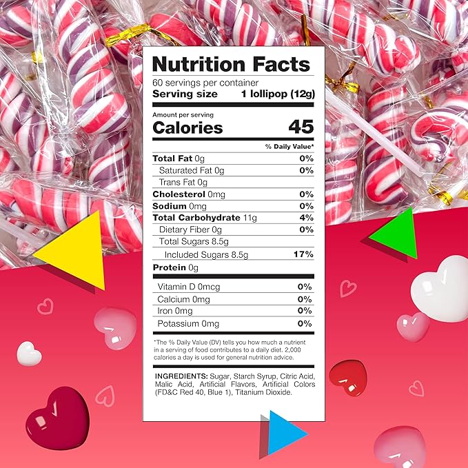 Swirl Lollipops | 2 Jars - 60 Count | Valentine Lollipops | Mixed Fruit Flavor | Pink Candy Individually Wrapped | Twisty Suckers Party Favor Candy for Girls’ Themed Events
