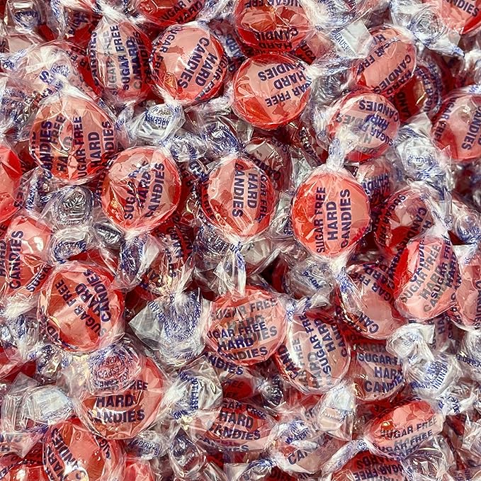 Sugar Free Fiery Cinnamon Hard Candy Discs -3 lbs Bulk Bag Individually Wrapped Keto And Diabetic Friendly Cinnamon Flavored Gourmet Candies (48oz)