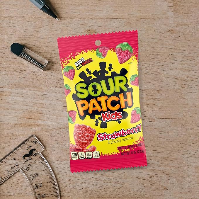 SOUR PATCH KIDS Strawberry Soft & Chewy Candy, 8 oz
