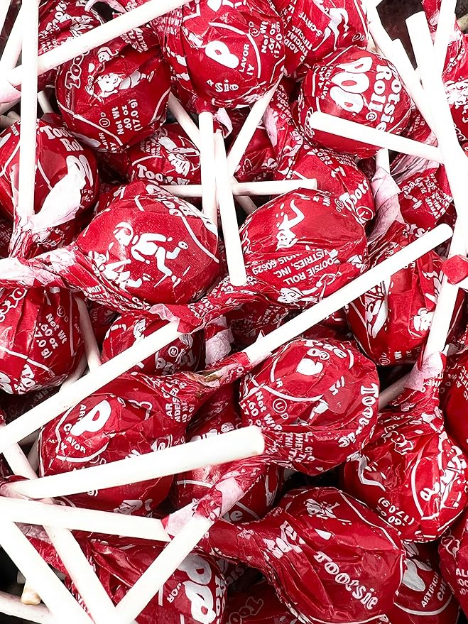 Cherry Red Tootsie Pops Bulk Candy 100 Count Lollipops Suckers Variety Value Pack Aprox. 4.5 lbs (72 Oz)