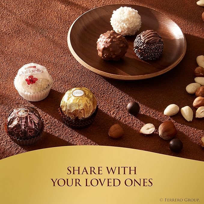 Ferrero Collection Gourmet Gift Box, 12 Assorted Confections with Hazelnut, Dark Chocolate and Coconut, 6.1 oz