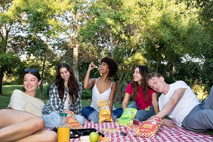 WAVERS by Doughbrik’s Snacks Variety Pack, Includes Late Night Pizza, Extra Cheesy, Hot Honey & Spicy Pickle Flavors, 4.5 oz Bags, Crispy Crunchy Snack Made in the USA (4-Pack Assortment)